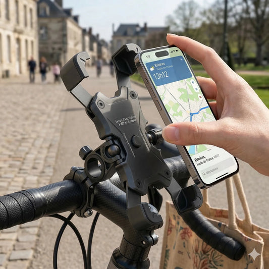 Support téléphone vélo – fixation automatique 360°
